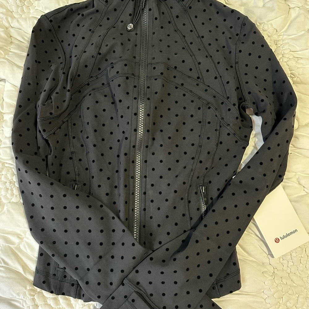 lululemon athletica Gray Polka Dot Bomber Jacket